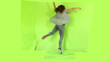 疯狂跳舞绿布抠像素材