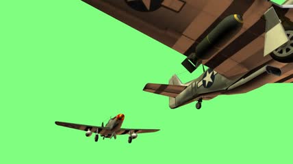 战机战队绿屏动画抠像素材