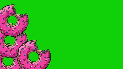 绿屏高清卡通甜甜圈动画素材