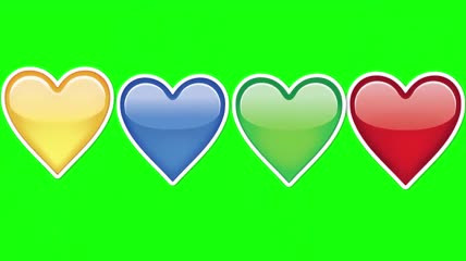 绿屏高清彩色心形动画素材