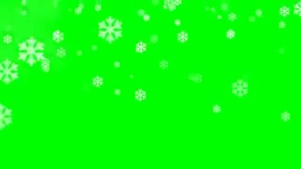 高清雪花飘落绿屏素材