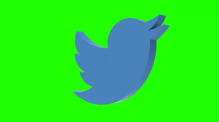 3D Twitte图标绿幕视频素材