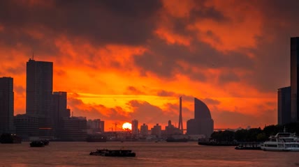 46上海日出縮時攝影 Shang Hai Sun Rise Timelapse