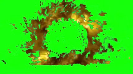 绿色背景下的爆炸粒子圆环特效