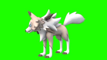 3D绿色通道卡通动物狼
