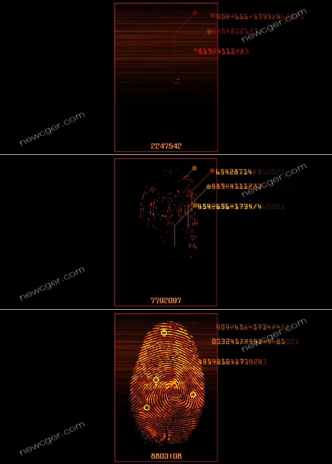 fingerprint_v3模拟指纹扫描的一段视频素材