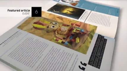 模拟真实的3D杂志翻页效果展示AE模板