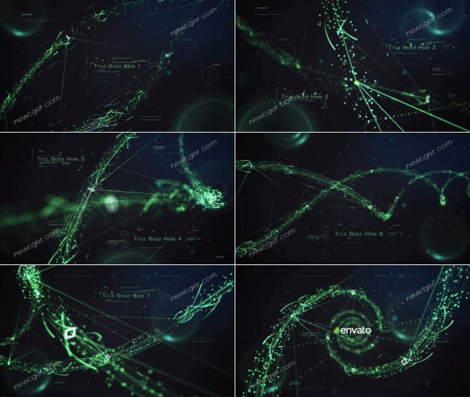 具有科技魅力的DNA序列粒子特效字幕片头AE模板