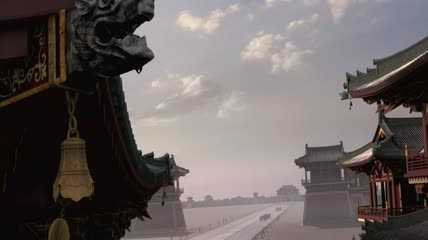 古代宫殿三维漫游宏伟雄壮视频素材