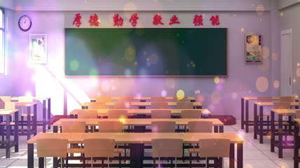 温馨回忆学生时代课堂教室粒子漂浮展示学习氛围教师节视频素材