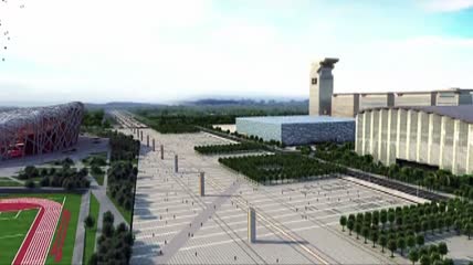 现代3D园林绿化设计视频素材
