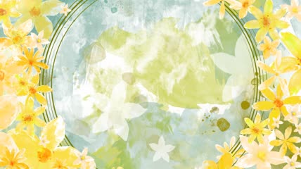 水墨水彩黄色花瓣旋转动态背景视频素材