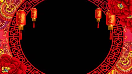 中国风剪纸风格红灯笼飘飘视频边框素材