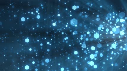 蓝色浪漫星光粒子背景循环高清视频素材