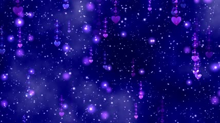 唯美蓝色星空梦幻爱心吊坠星星粒子舞台背景