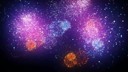 绚烂绽放的节日焰火礼花背景视频素材