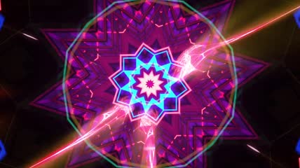 动感酷炫万花筒光电线条穿梭