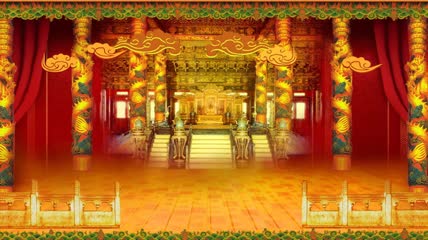 古典皇宫室内金色视频背景