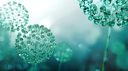 水晶蒲公英水母钻石梦幻背景视频
