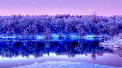 唯美冰雪湖面舞台背景视频