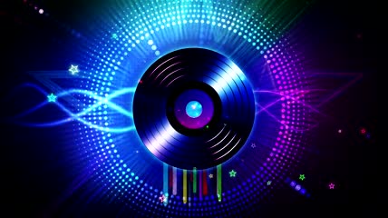 酷炫星光动感音符背景视频