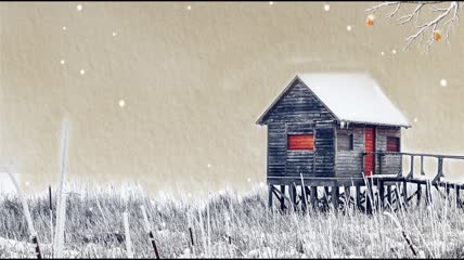 冬天雪地雪景飘雪森林冬至LED背景视频
