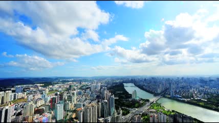 远洋货轮高架桥飞机城市高清实拍视频素材