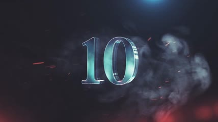 旋转空间金属数字10秒倒计时高清视频素材