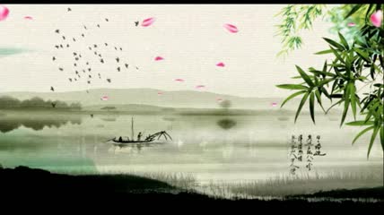 中国风水墨江南水乡高清LED背景视频素材