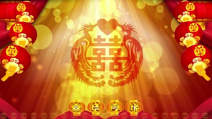 婚礼庆典晚会动态背景led视频(有音乐)