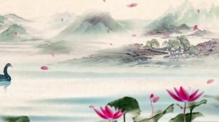 中国风水墨山水文艺晚会背景
