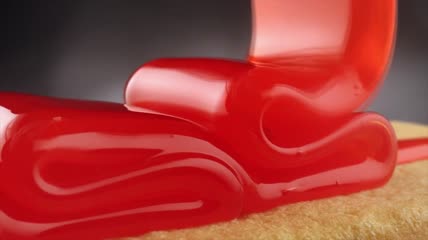 美味甜品水果糖浆实拍高清视频