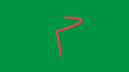 红色线条一笔画MG动画视频元素绿屏抠像