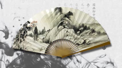 2k扇子国画视频