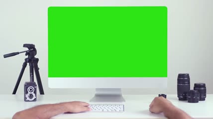 电脑显示器绿屏抠像