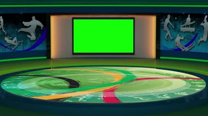 电视台演播室背景绿屏抠像