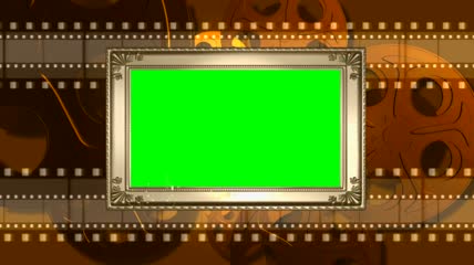 电影放映机电影胶片动态背景绿屏抠像