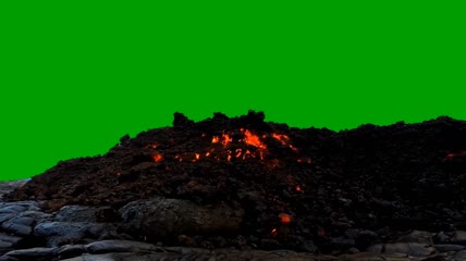 火山熔岩流绿屏抠像