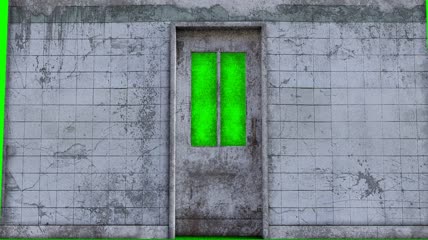 三维墙壁门窗绿屏抠像素材