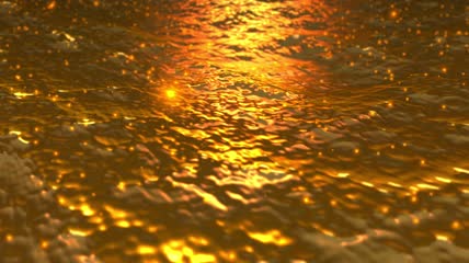 金色湖面波纹唯美景色视频