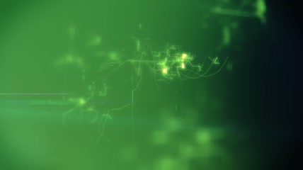 4K科技感绿色线条变幻粒子动画