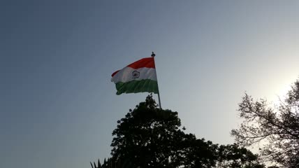 印度国旗飘扬