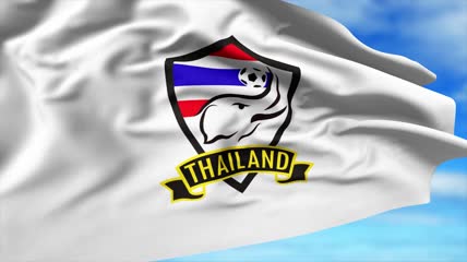 4K泰国足球旗帜标志