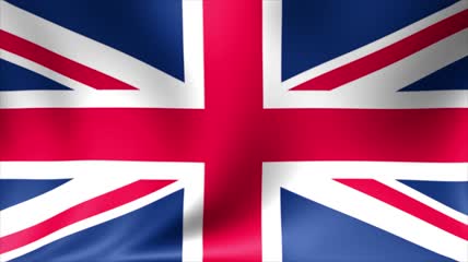 4K英国国旗飘扬