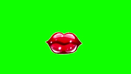性感红唇婚庆素材绿屏抠像