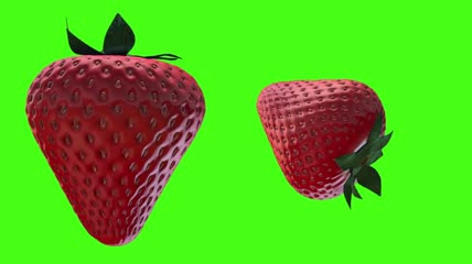 草莓动态素材绿屏抠像