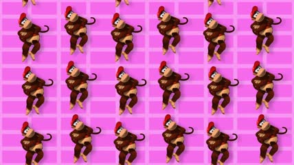 猴子led图形变幻时尚卡通动画动态背景