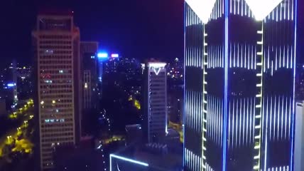 动感航拍城市夜景江西赣州