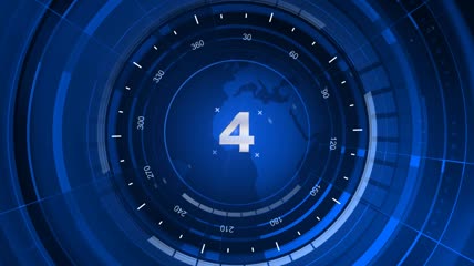 蓝色新闻风格的5秒倒计时含音频视频素材