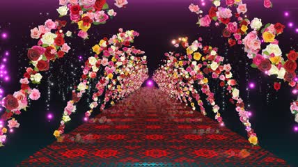梦幻浪漫唯美花朵晚会动态背景